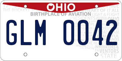 OH license plate GLM0042