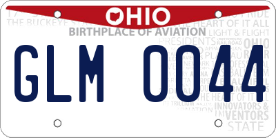 OH license plate GLM0044