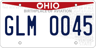 OH license plate GLM0045