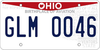 OH license plate GLM0046