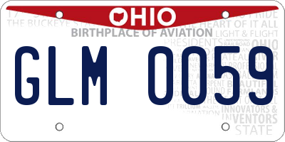 OH license plate GLM0059