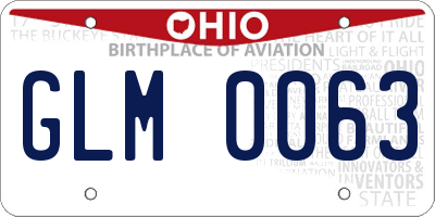 OH license plate GLM0063