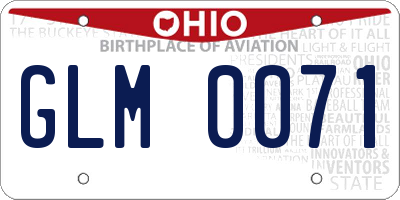 OH license plate GLM0071
