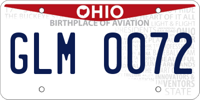 OH license plate GLM0072