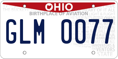 OH license plate GLM0077