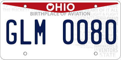 OH license plate GLM0080