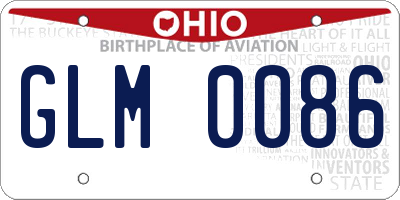 OH license plate GLM0086