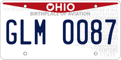 OH license plate GLM0087