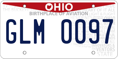 OH license plate GLM0097