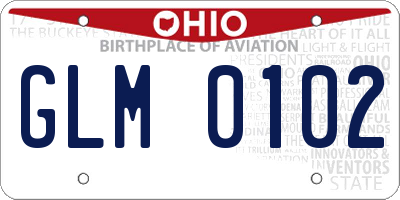 OH license plate GLM0102