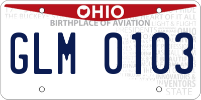 OH license plate GLM0103