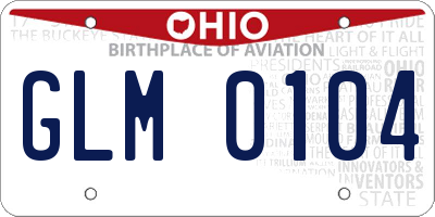 OH license plate GLM0104