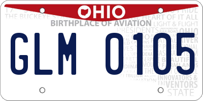 OH license plate GLM0105