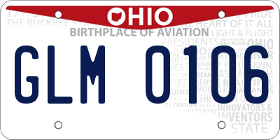 OH license plate GLM0106