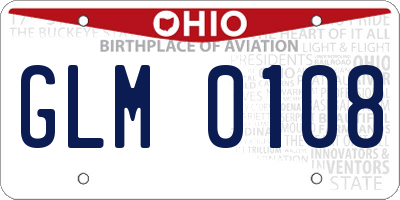 OH license plate GLM0108