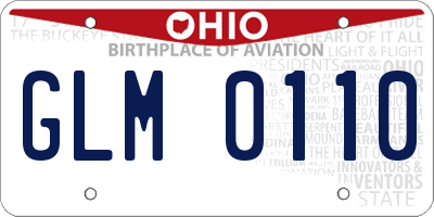 OH license plate GLM0110