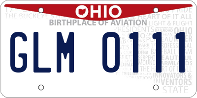 OH license plate GLM0111