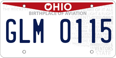OH license plate GLM0115