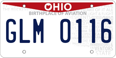 OH license plate GLM0116