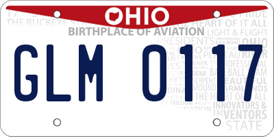 OH license plate GLM0117