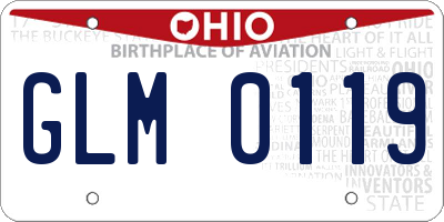 OH license plate GLM0119