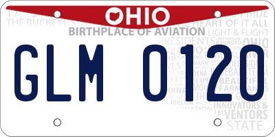 OH license plate GLM0120