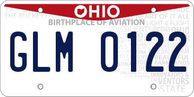 OH license plate GLM0122