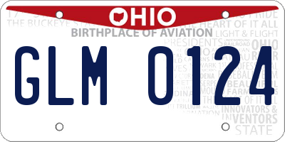 OH license plate GLM0124