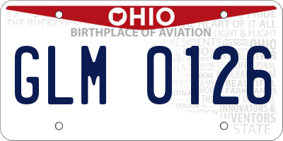 OH license plate GLM0126