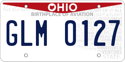 OH license plate GLM0127