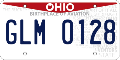 OH license plate GLM0128