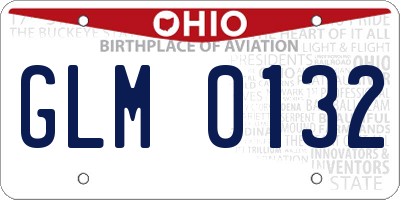 OH license plate GLM0132