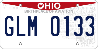 OH license plate GLM0133
