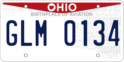 OH license plate GLM0134