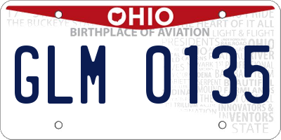 OH license plate GLM0135