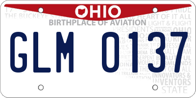 OH license plate GLM0137