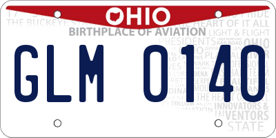 OH license plate GLM0140