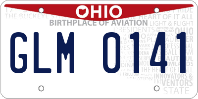 OH license plate GLM0141