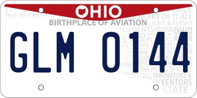 OH license plate GLM0144