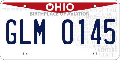 OH license plate GLM0145