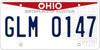 OH license plate GLM0147
