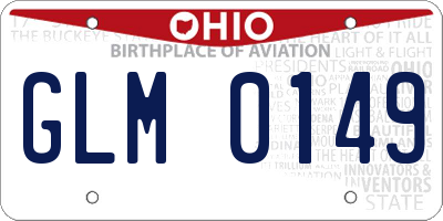 OH license plate GLM0149