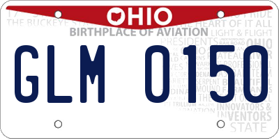 OH license plate GLM0150