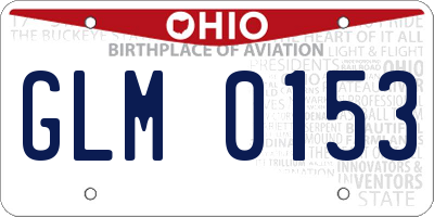 OH license plate GLM0153