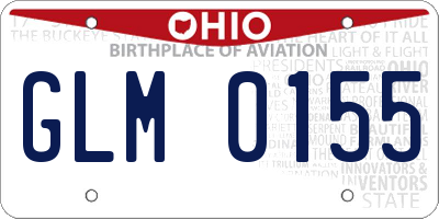 OH license plate GLM0155