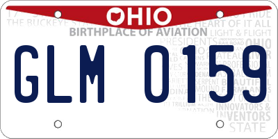 OH license plate GLM0159