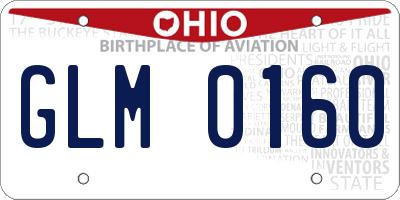 OH license plate GLM0160