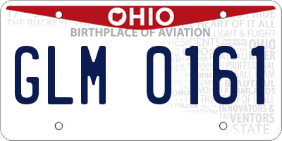 OH license plate GLM0161