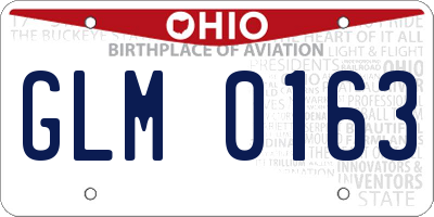 OH license plate GLM0163