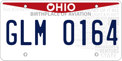 OH license plate GLM0164